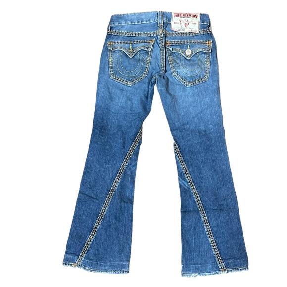 True Religion Y2K Joey Big T Flare Jeans Womens Size 29x33 Measures 32” Inseam - Picture 1 of 16